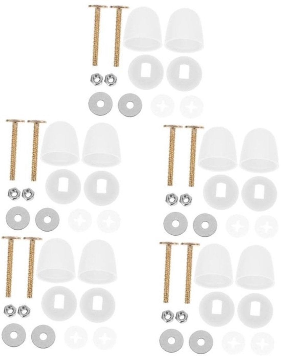 Set toiletbrilbouten - Schroeven voor toiletzitting - Voor toiletreparatie - Universele pasvorm - Lengte van 5 cm - Diverse kleuren