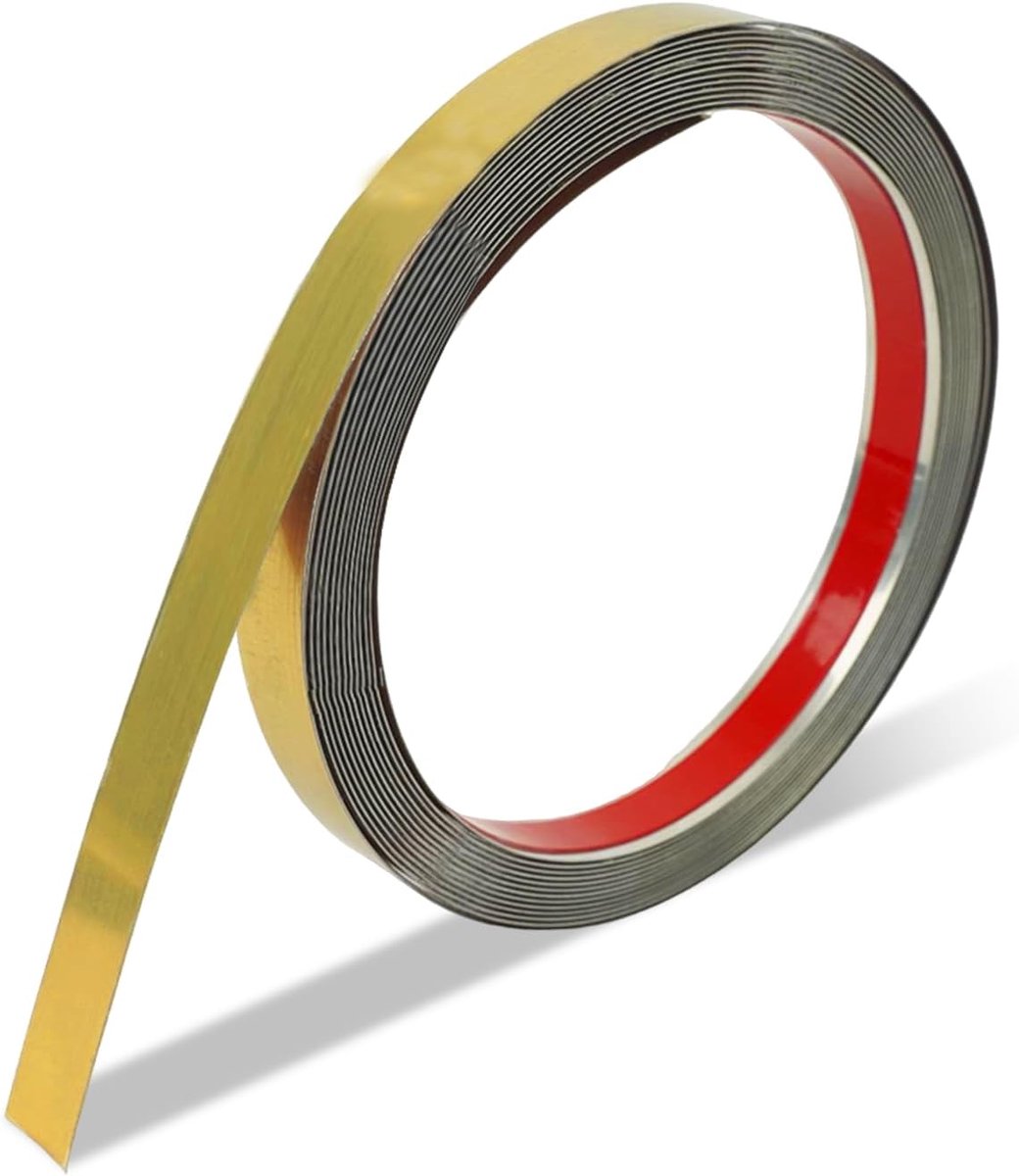 Metal Tape Self Adhesive Stainless Steel Gold Decorative Moulding Self-Adhesive Stainless Steel Profile Strip 5 m Long - ShopVlot