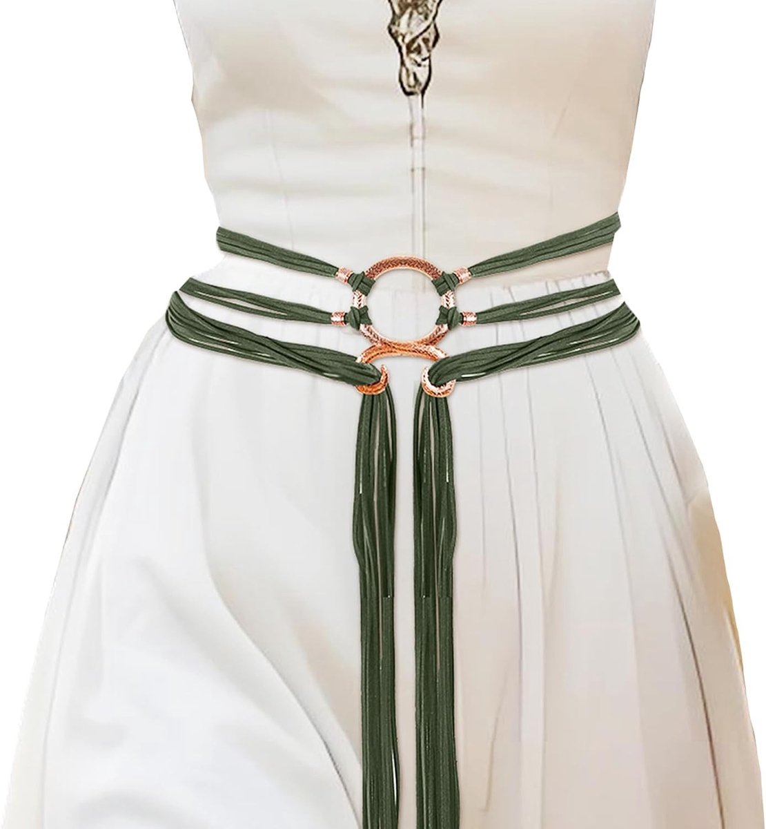 Medieval Cross Belt van Touw voor Mannen en Vrouwen - Vintage Tailleband voor Kostuums, Feestdagen en Halloween Decoratie