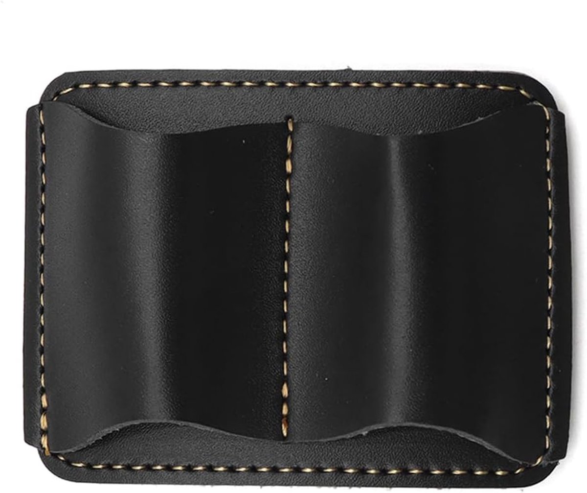 Pen Loop Holder Double Clip,3x6cm Leather Holder Ring Organizer Pen Storage Clip, Black - ShopVlot