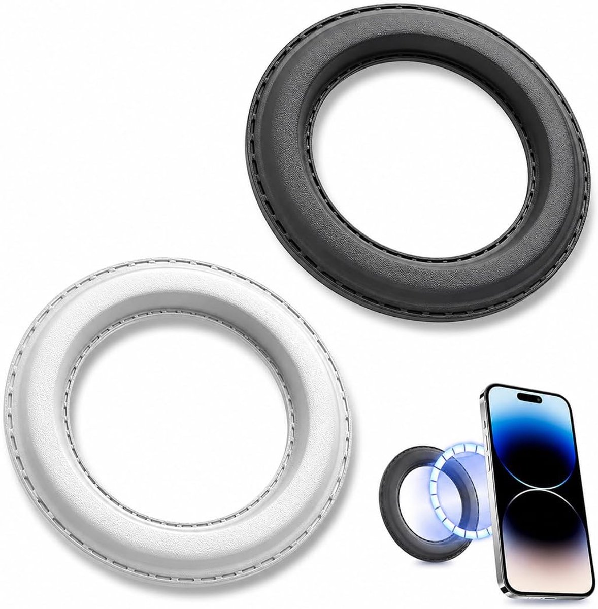 Magnetische ringen, universele telefoonwandhouder, hoge stabiliteit voor keuken, kantoor, auto, verpakking van 2 stuks - ShopVlot