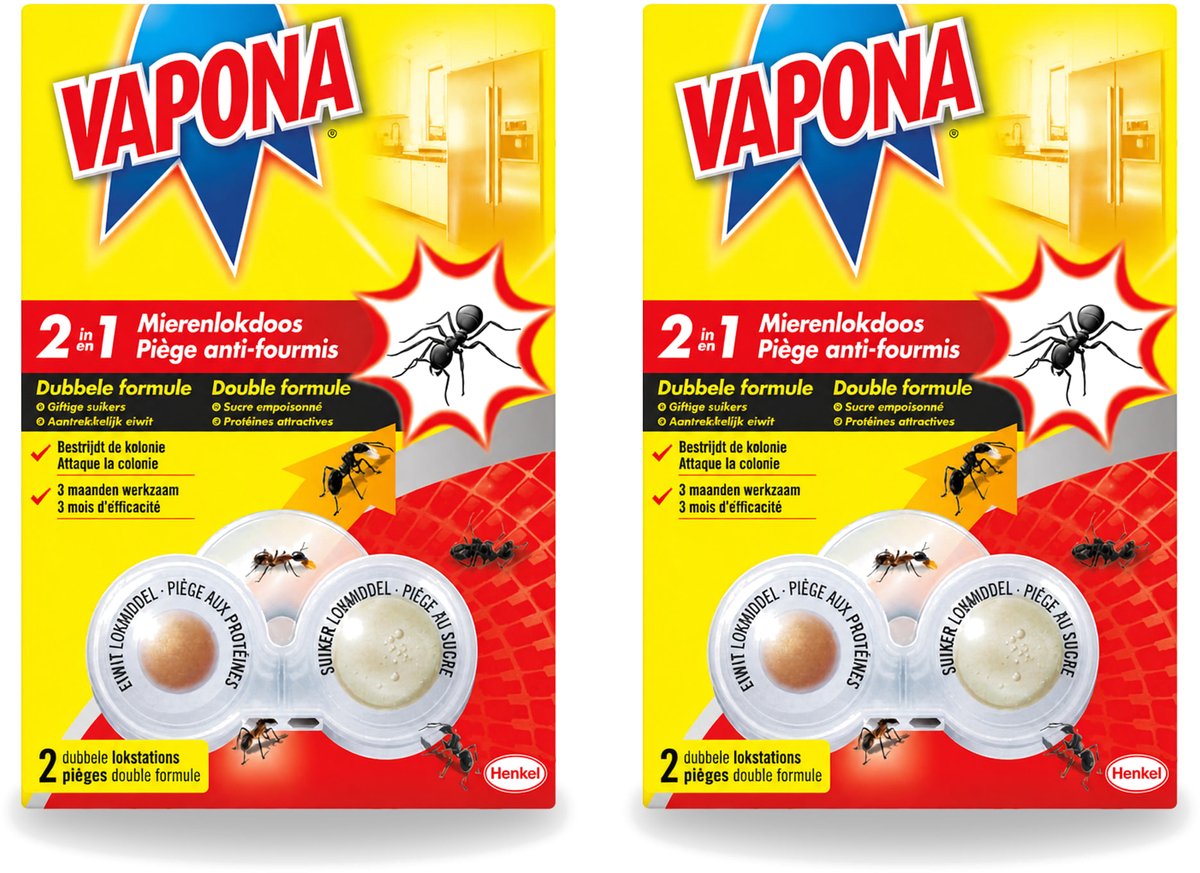 2 x Vapona – Mierenlokdoos – Dubbele Insectenval - Voordeelverpakking - 2 stuks