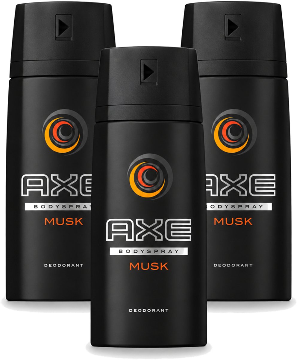 3 x Axe - Deodorant Bodyspray - Musk - 150 ml - Voordeelverpakking - 3 stuks