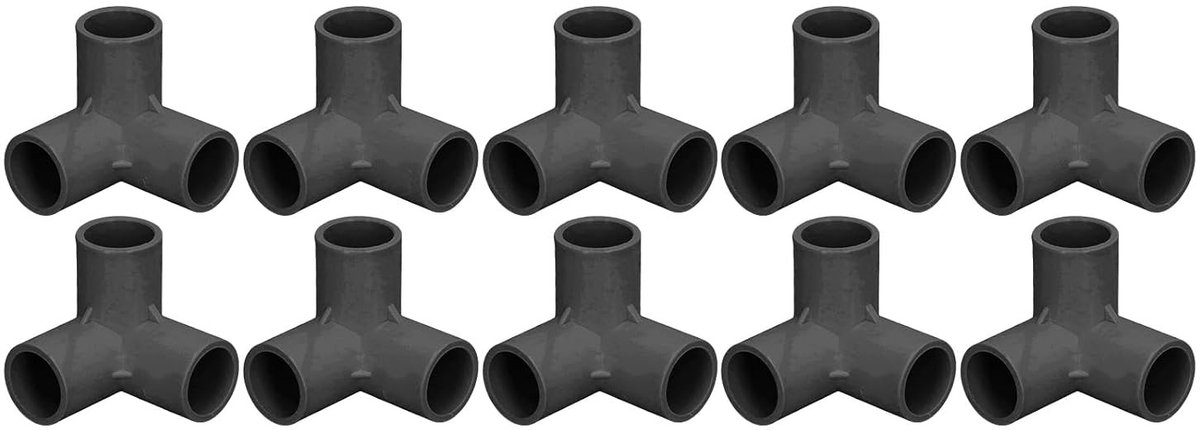 3-Weg PVC Buiskoppelingen - 10 Stuks - Plastic Tee Fitting en Hoekconnector voor 25mm Buizen - Duurzaam en Lichtgewicht