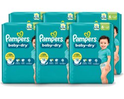 6 x Pampers – Luiers – Baby Dry Maat 6 – 22 Luiers - Voordeelverpakking - 6 stuks