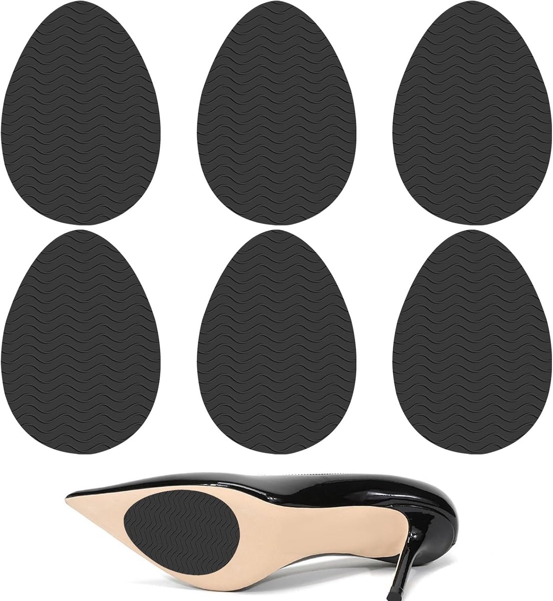 6 stuks rubberen zolen om op te plakken, siliconen antislip schoenzoolkussen, zelfklevende schoenzool, antislip voor - ShopVlot