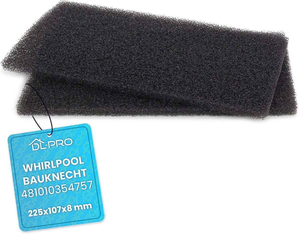 DL-pro 2 x Foam Filter 225 x 107 x 8 mm for Whirlpool Bauknecht 481010354757 Pedestal Filter Sponge Filter Foam Filter - ShopVlot