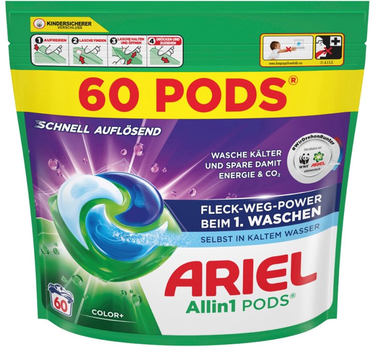 ARIEL All-in-1 Pods Color+, wasmiddel, 60 stuks