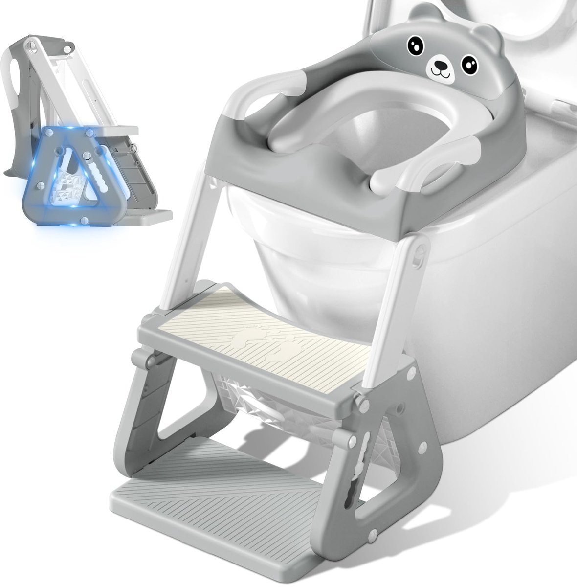 Vautvis Toiletbril voor kinderen met trap, 2-in-1 toiletbril voor kinderen met trap, toiletladder voor kinderen - ShopVlot