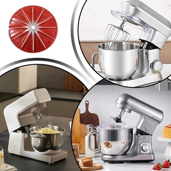 spatbescherming voor mixer - garde-deksel - eenvoudig schoon te maken - zeslijnige bescherming - 14,5 cm - rood — afbeelding 3