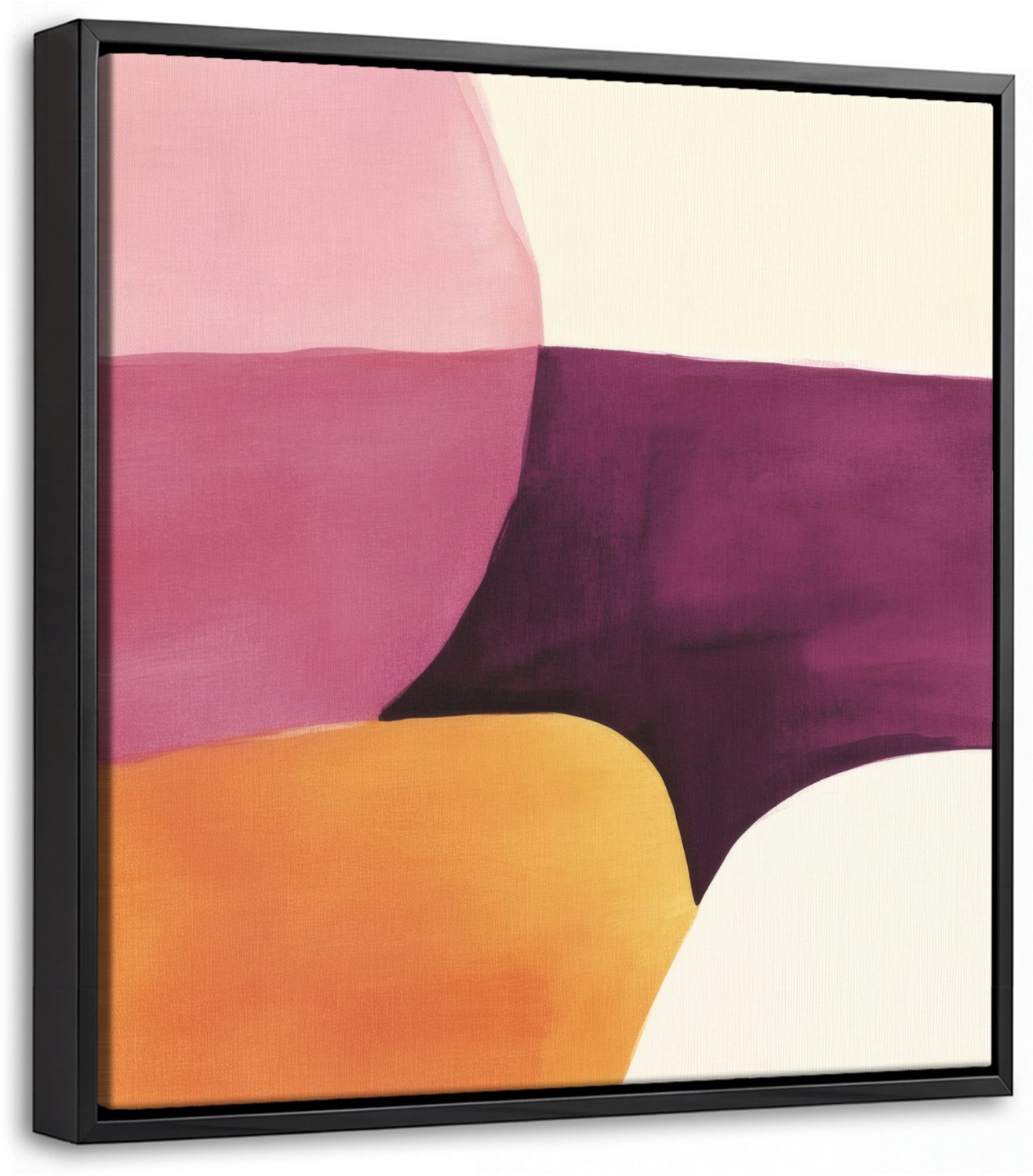 Canvas Schilderij met Baklijst 20x20cm - Vormen - Abstract - Kleurrijk - Muurdecoratie woonkamer - Slaapkamer decoratie - Kamer accessoires - Schilderijen op canvas met lijst