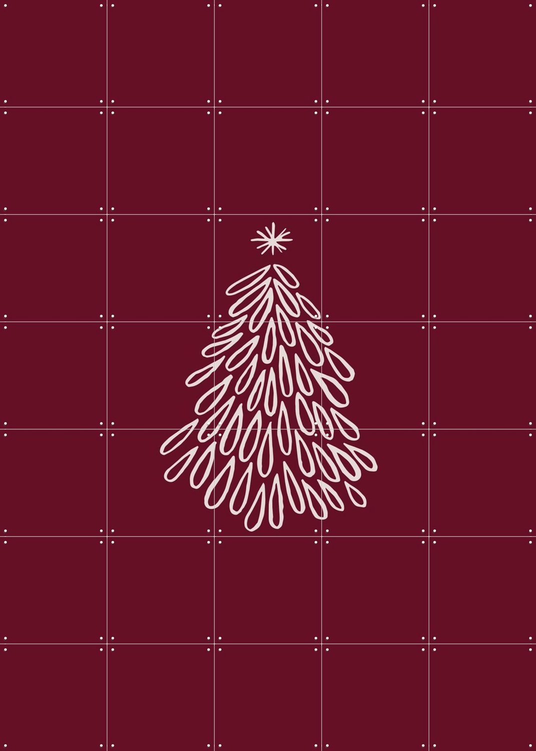 IXXI Minimalist Christmas Tree, Palmartprints - 100 x 140 cm - Grote wanddecoratie en posters - Minimalisme, Modern, Trap, Woonkamer, Slaapkamer Rood