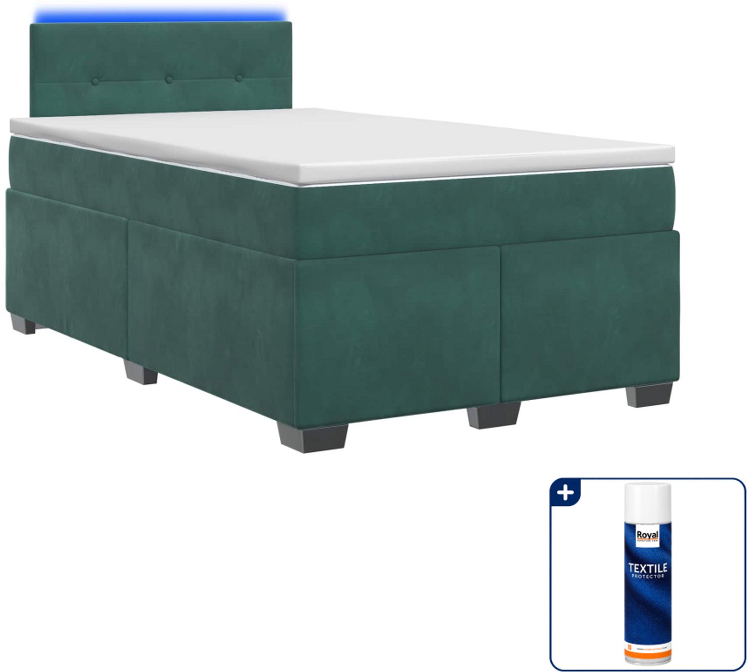 vidaXL boxspring - 120 x 190 cm - donkergroen - Inclusief textielbeschermer 500 ml