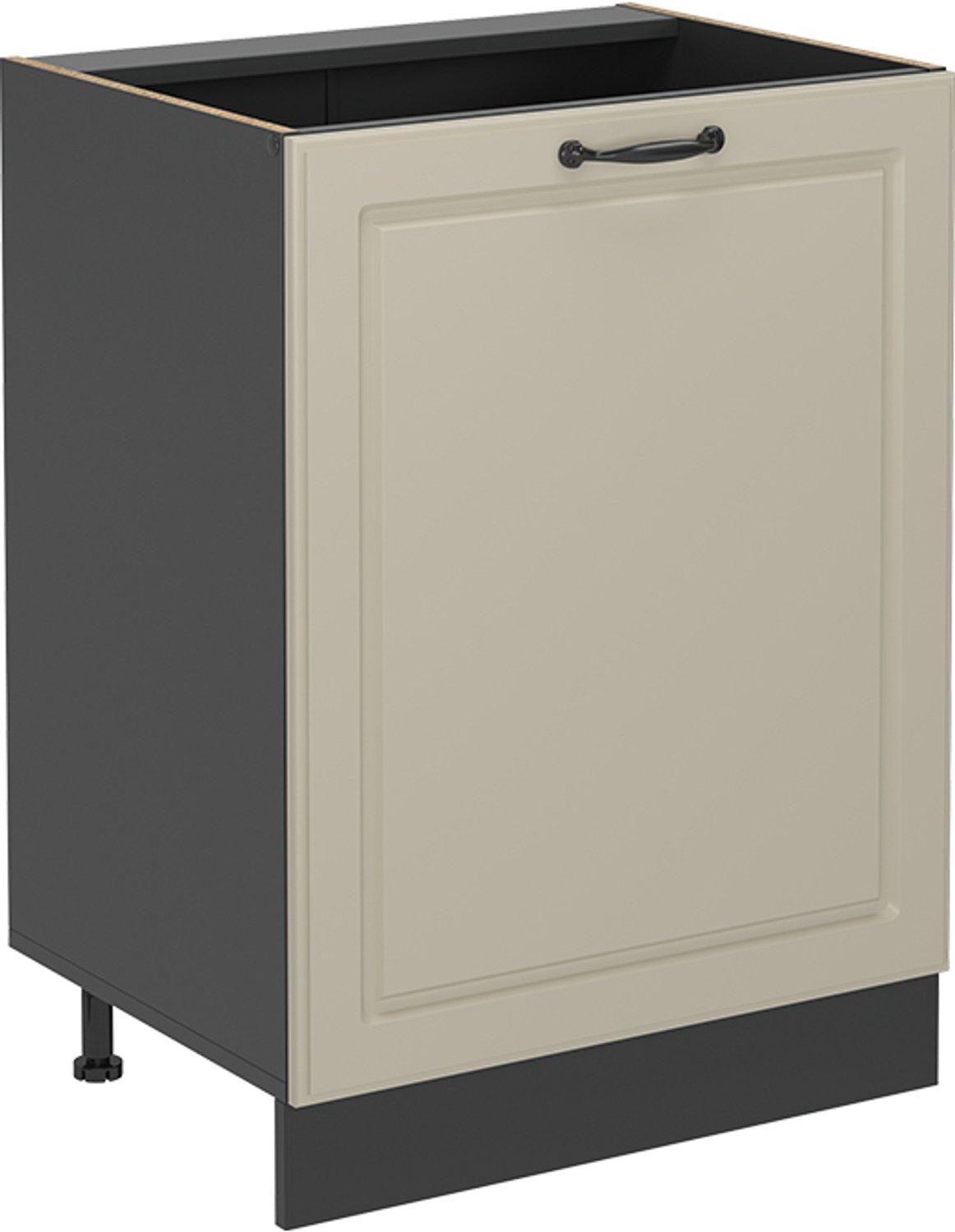Vicco Keukenonderkast R-Line, Zand landelijk/Antraciet, 60 cm met 1 deur zonder werkblad