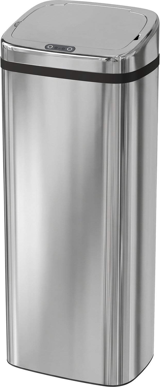 Sensorprullenbak van 50 liter - Slimme afvalbak met automatische opening en sluiting - Stalen afvalbak - 33x25x84 cm - Zilver