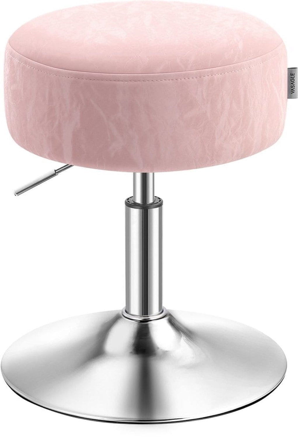Klarven Make-up Kruk Roze - Barkruk Verstelbaar - Draaikruk - Kaptafelkruk - Draaibaar 360° - Dik Kussen, Draagvermogen tot 120 kg