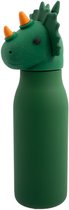 Dotz - Drinkfles kinderen - Dino Trix - Met siliconen rietje - RVS - 350ml