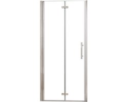 Aica Douchedeur vouwdeur 85x195cm niche douchedeur-6mm Helder Veiligheidsglas Easyclean-profiel van glanzend chroom