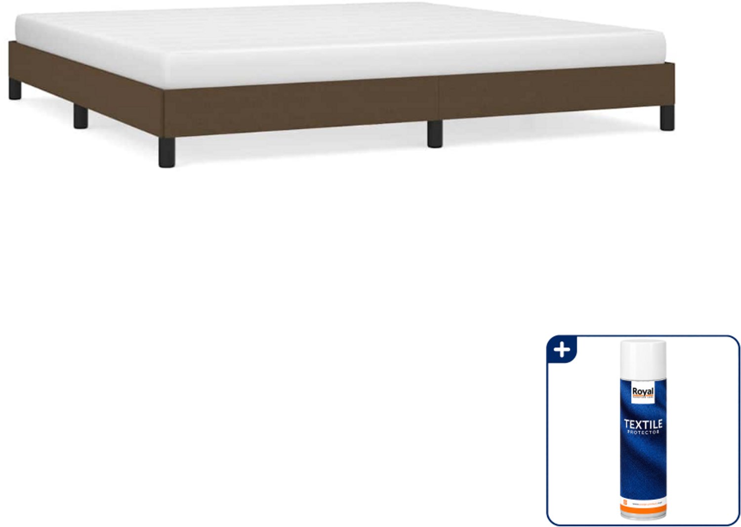 vidaXL bedframe - 200 x 200 cm - stof - donkerbruin - Inclusief textielbeschermer 500 ml