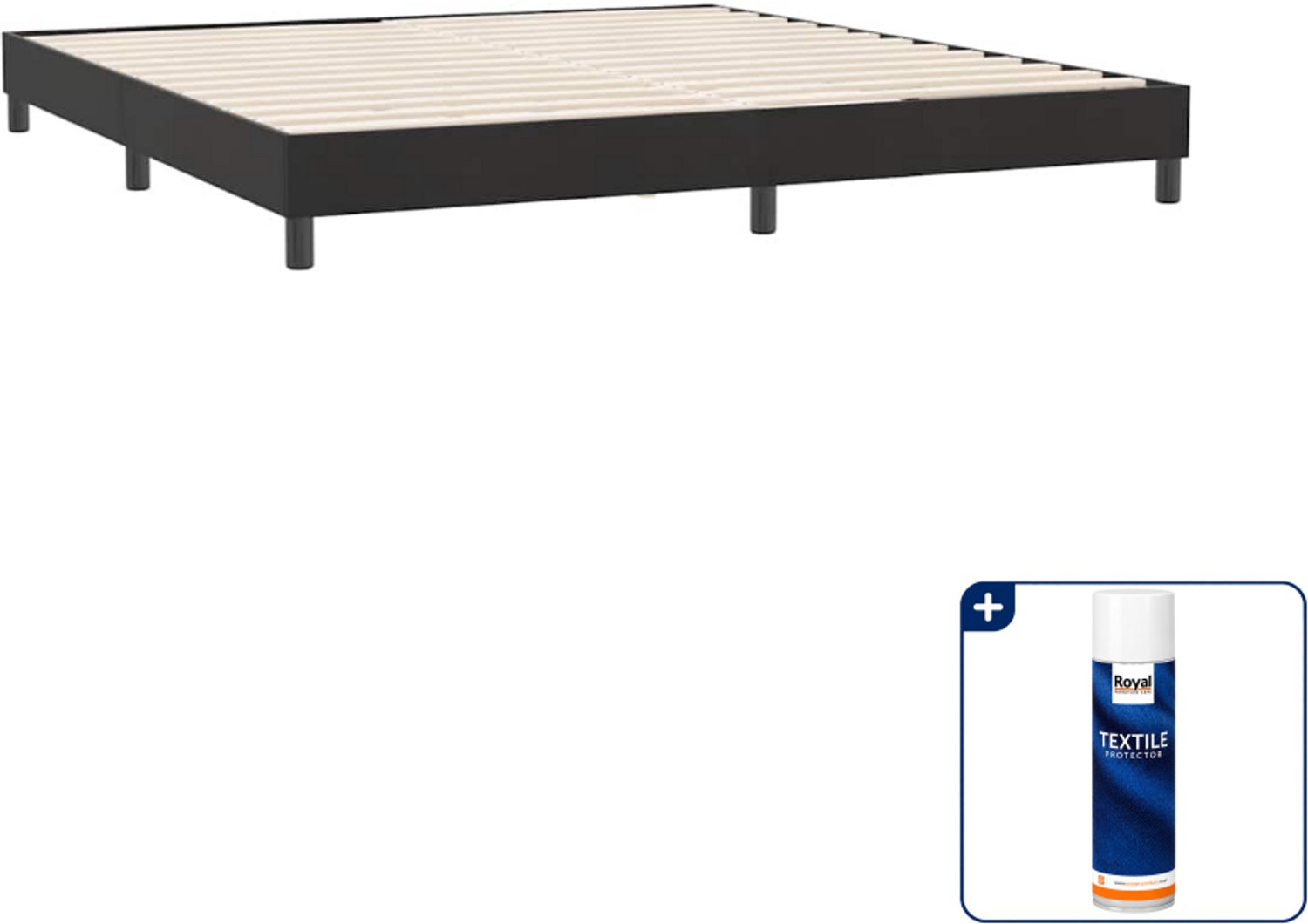 vidaXL Bedframe - Kingsize - 180 x 220 cm - fluweel - zwart - Inclusief textielbeschermer 500 ml