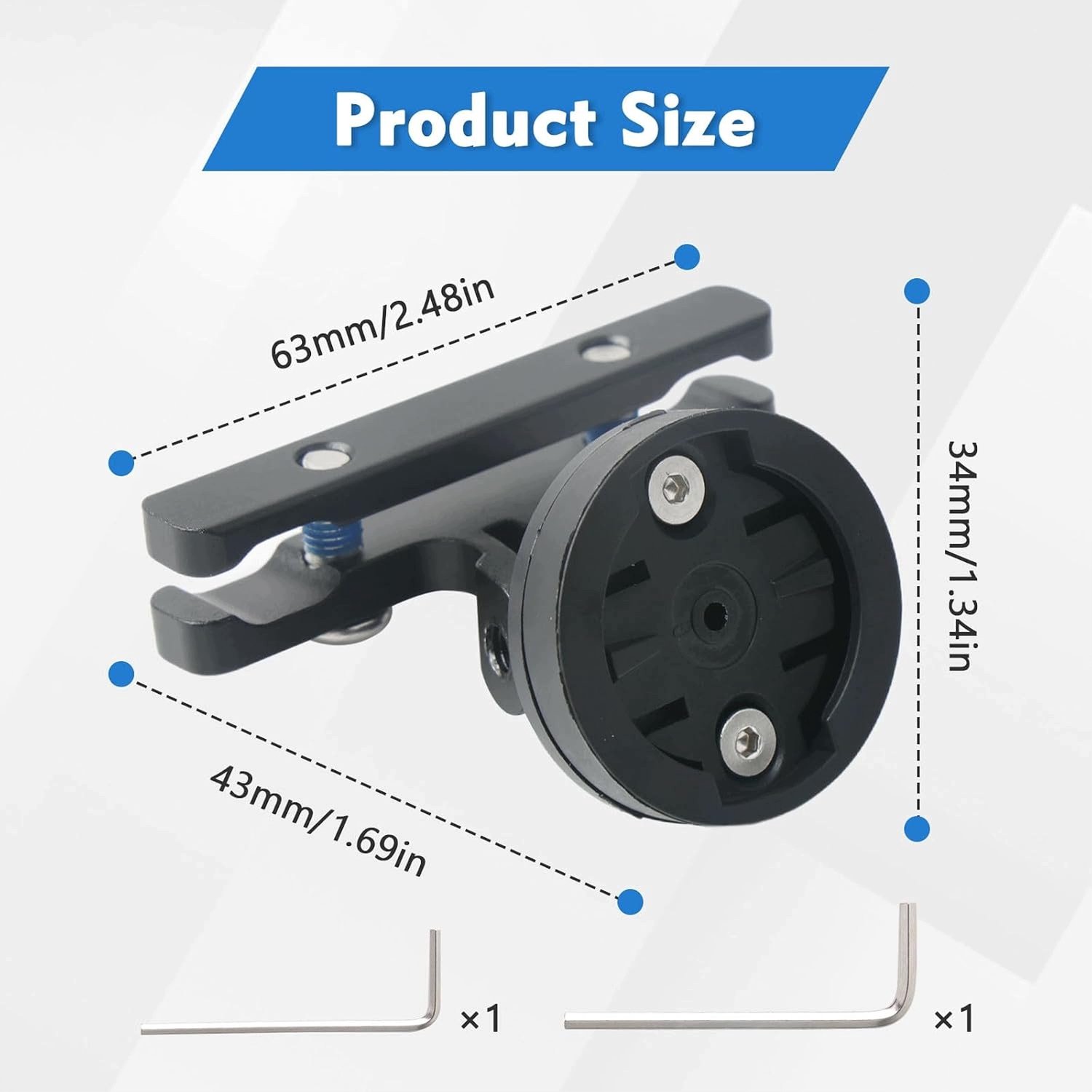 Aluminium Fietszadelhouder voor Garmin Varia RTL510/515