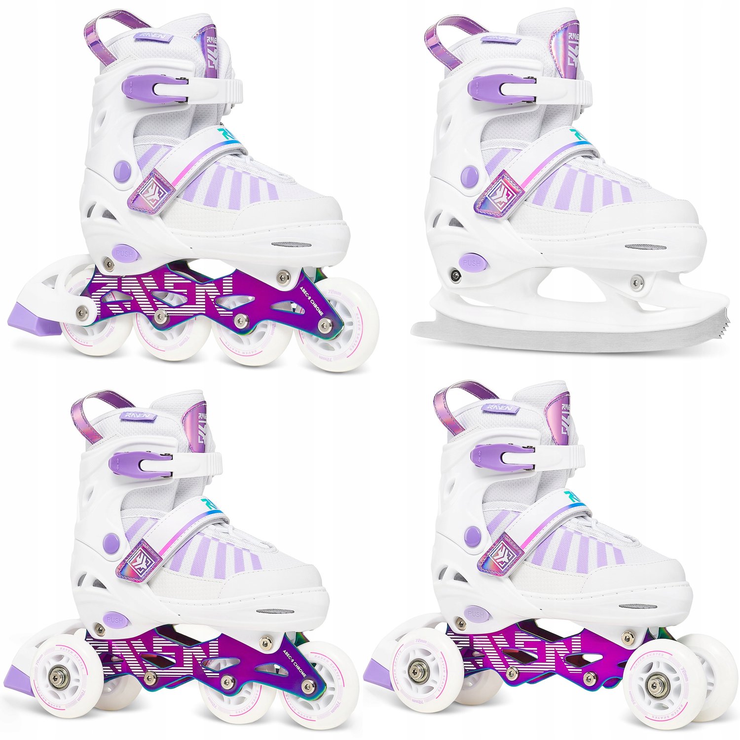 RAVEN Oxen 4-in-1 Inline Skates Schoenen /Neo Chrome