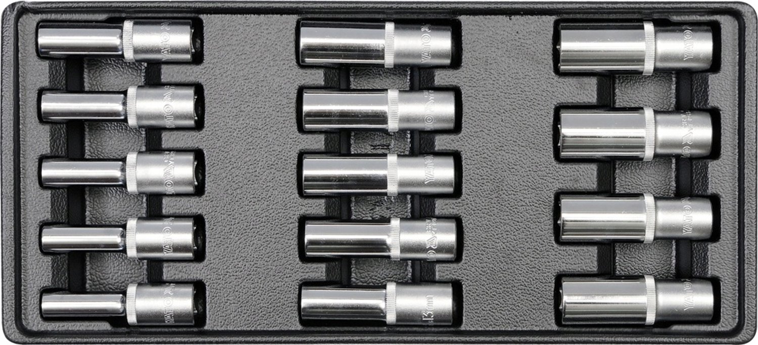 YATO Lange Dopp. 1/2" 14-delig Inzetstuk voor Lades