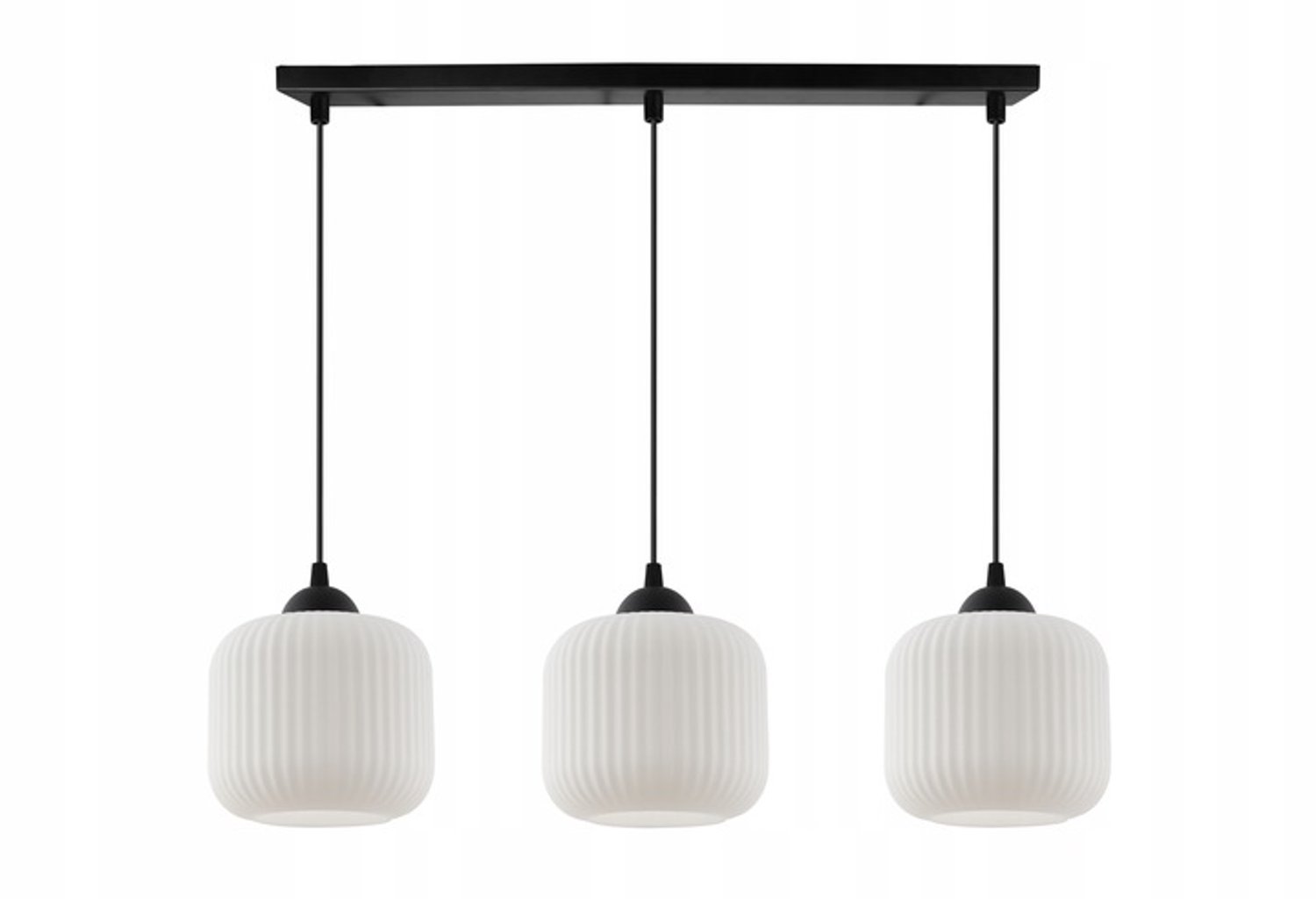 Merloos Glamour Hanglamp 3-Lichts Cilinder Wit Glas