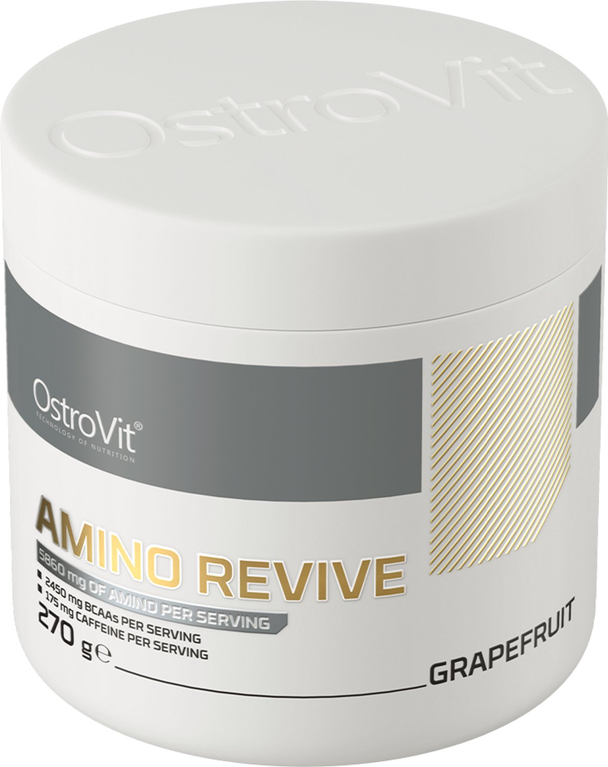 OstroVit Amino Revive – Voedingssupplement – Aminozuurcomplex met Cafeïne – Grapefruit Smaak – Vegan – 270g