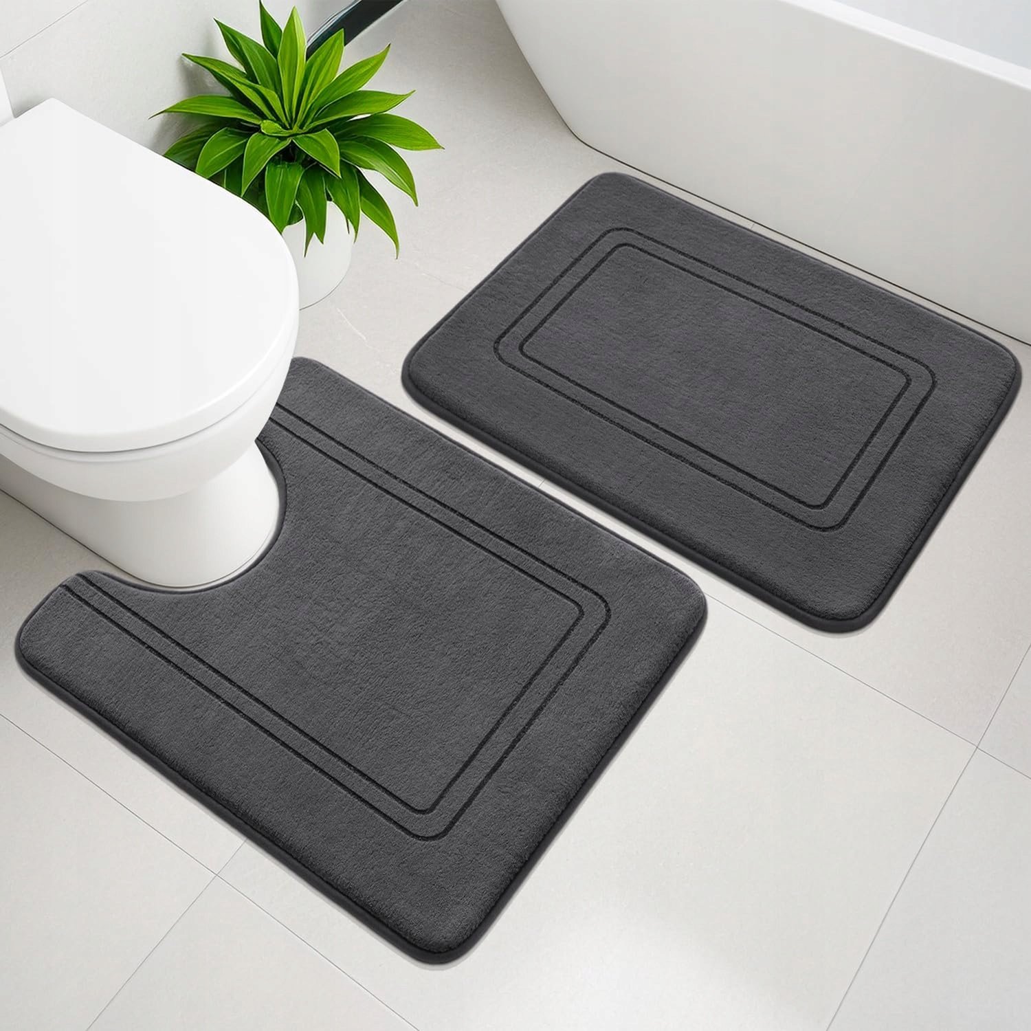 3-delige Antislip Badkamermat Set - Zacht & Absorberend Microvezel