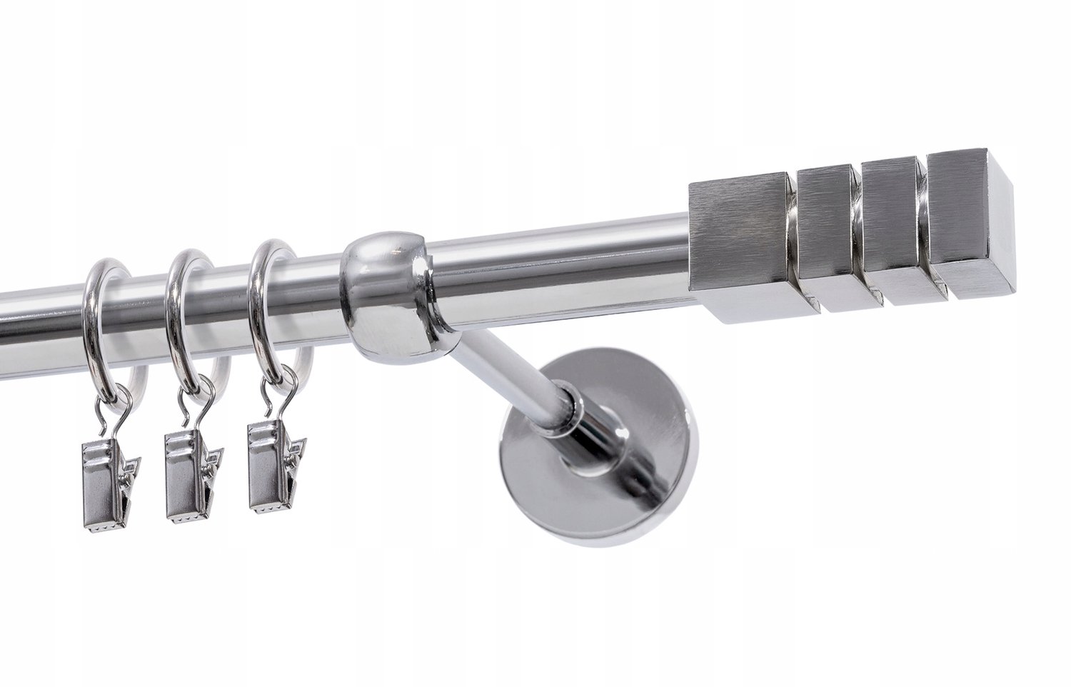 Chromen Enkele Gordijnroede Ø19 mm, 120 cm