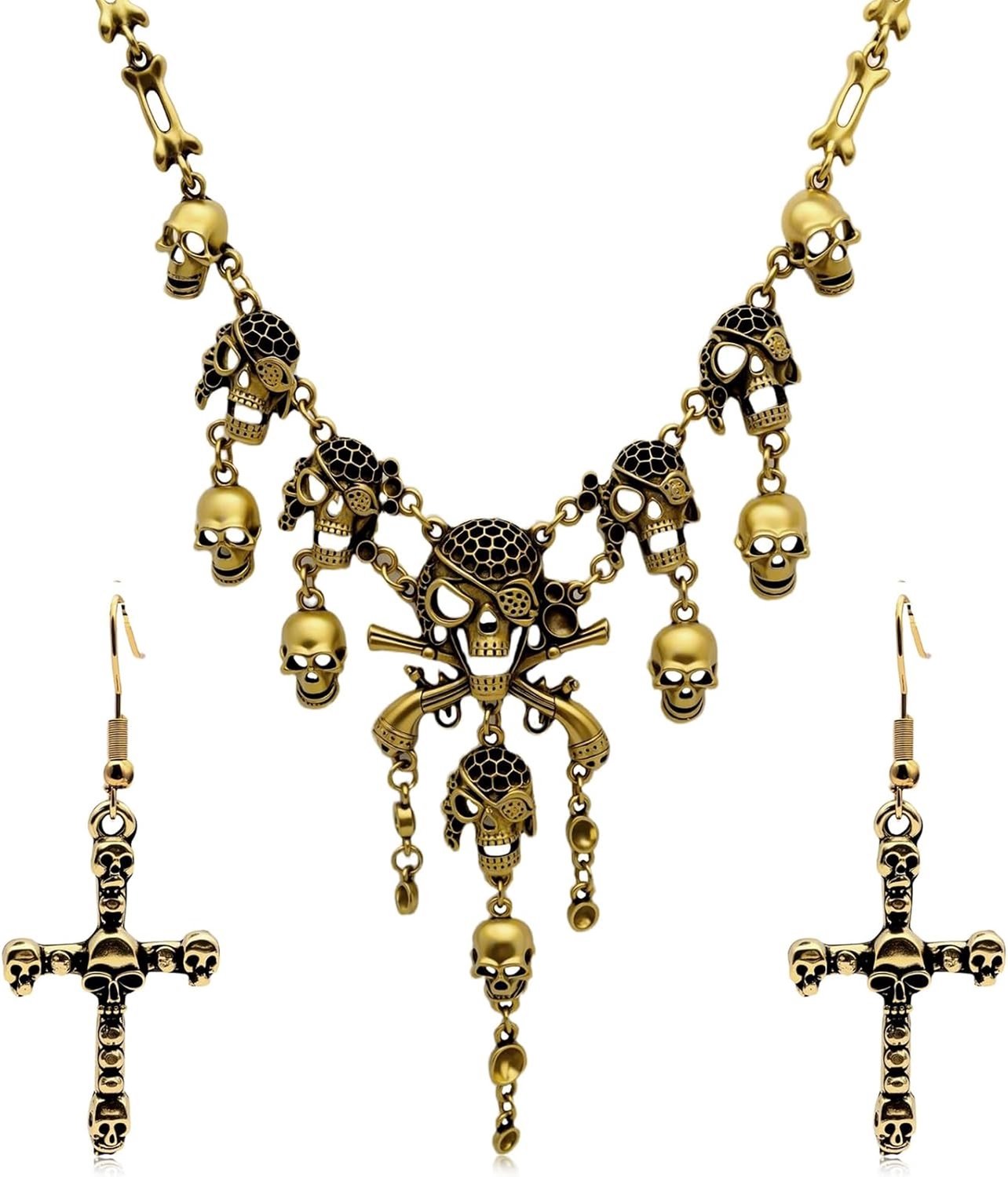 Doodshoofd halsketting voor dames in gothic en punk-stijl, perfect voor carnaval, Halloween en piratenkostuums