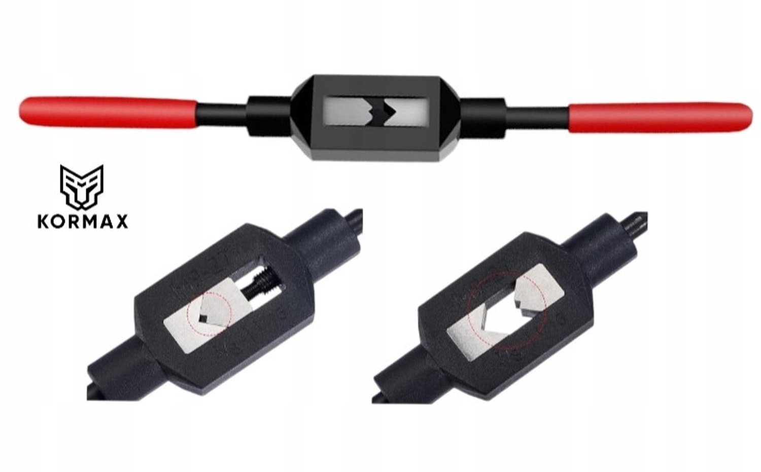 Kormax Taphouder M1-M8 Staal met Rubberen Grepen