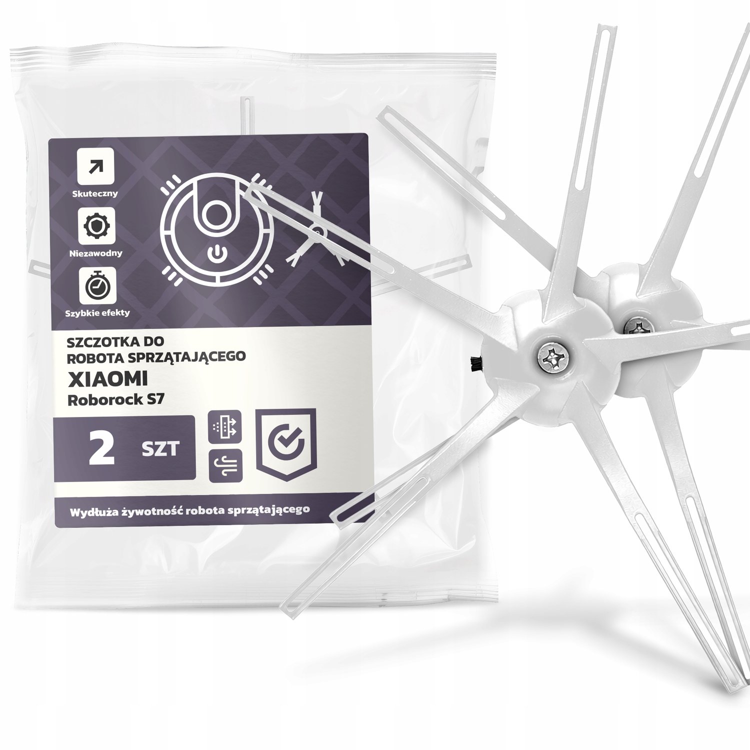 2x Zijborstel voor Xiaomi Roborock S7 Robotstofzuiger