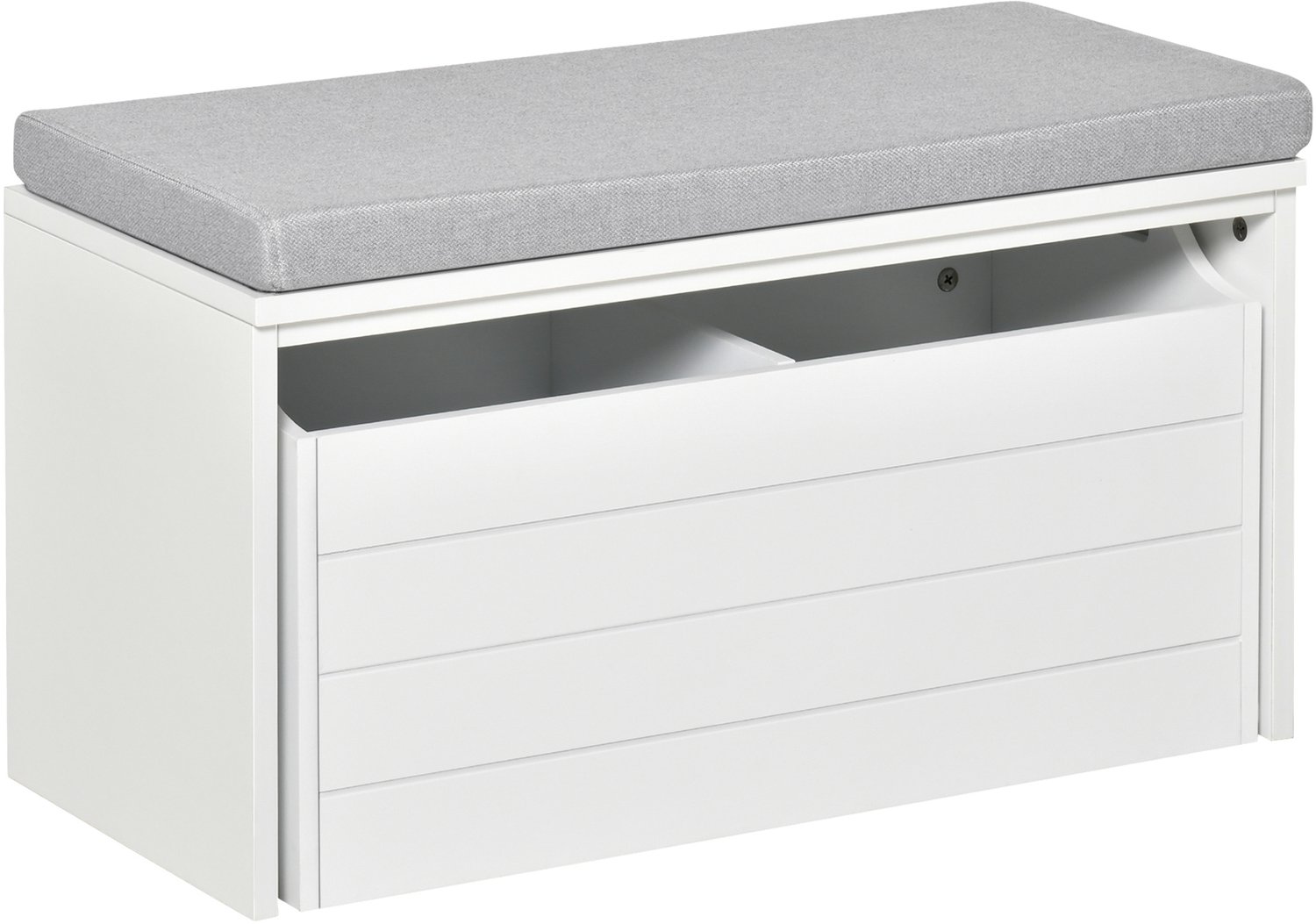 HOMCOM schoenenbankje van MDF, 69x32x40cm, wit