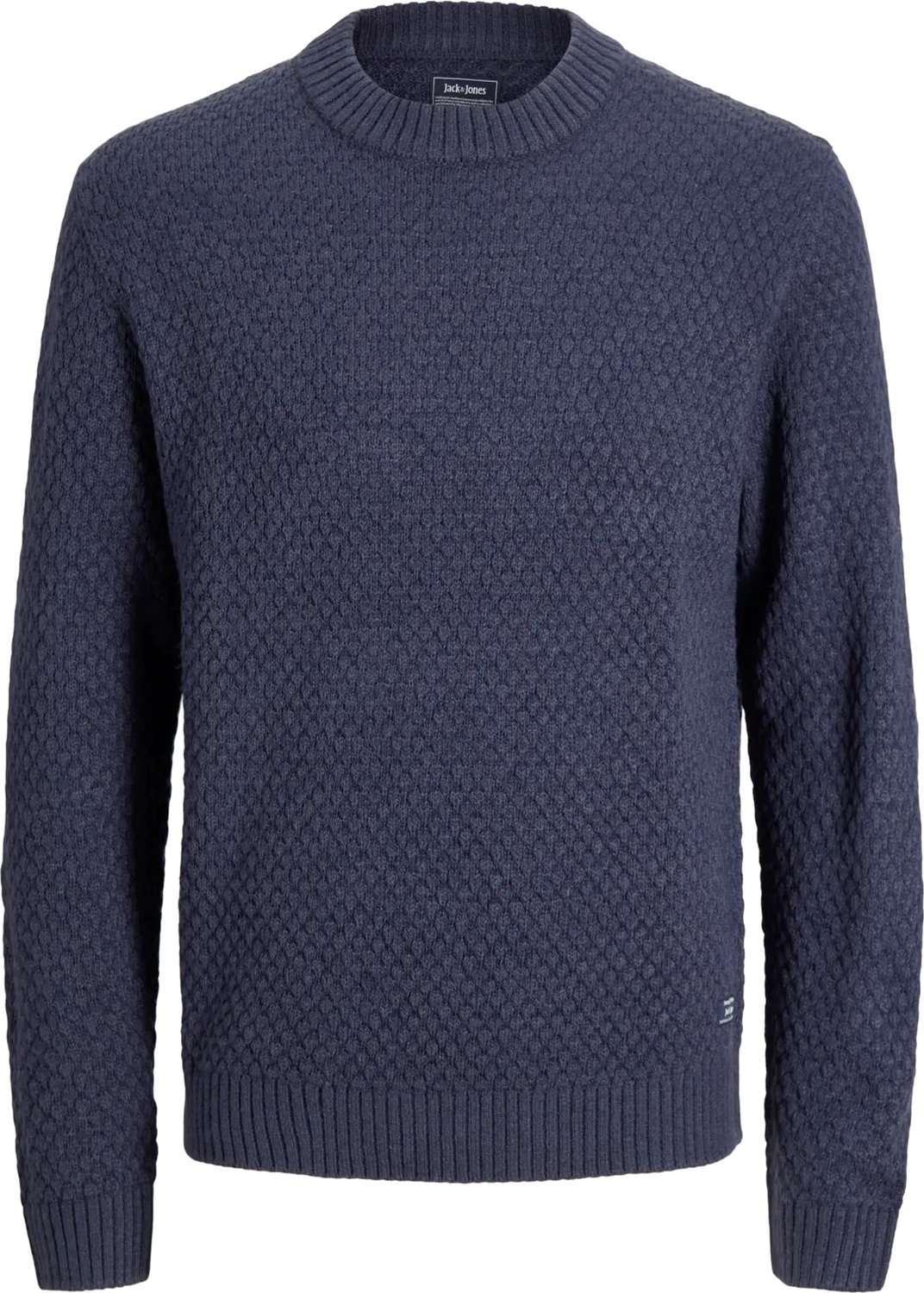 JACK & JONES Jjblake knit crew neck regular fit - heren pullover katoenmengsel met O-hals - blauw (navy blazer)