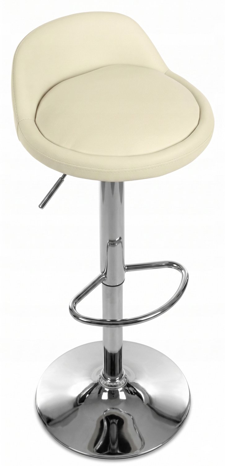 Beige Barstoel BARI - Draaibaar, Verstelbaar, Kunstleer