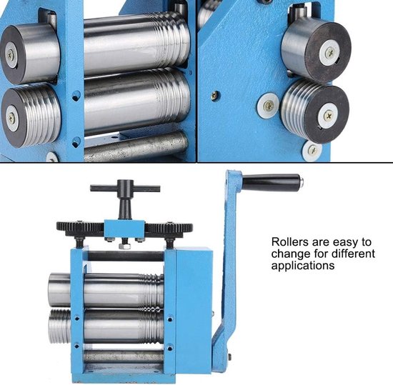 Combinatierollende Molen voor Sieraden, Tafelpers voor Edelmetalen en Gereedschap, Blauw — afbeelding 5