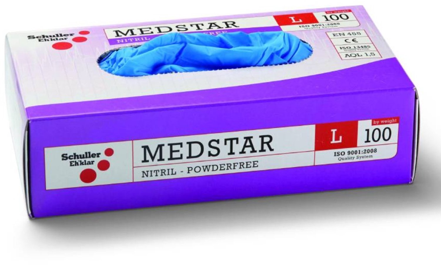 Schuller Medstar Nitril Handschoenen L – Wegwerphandschoenen – Poedervrij – 100 stuks