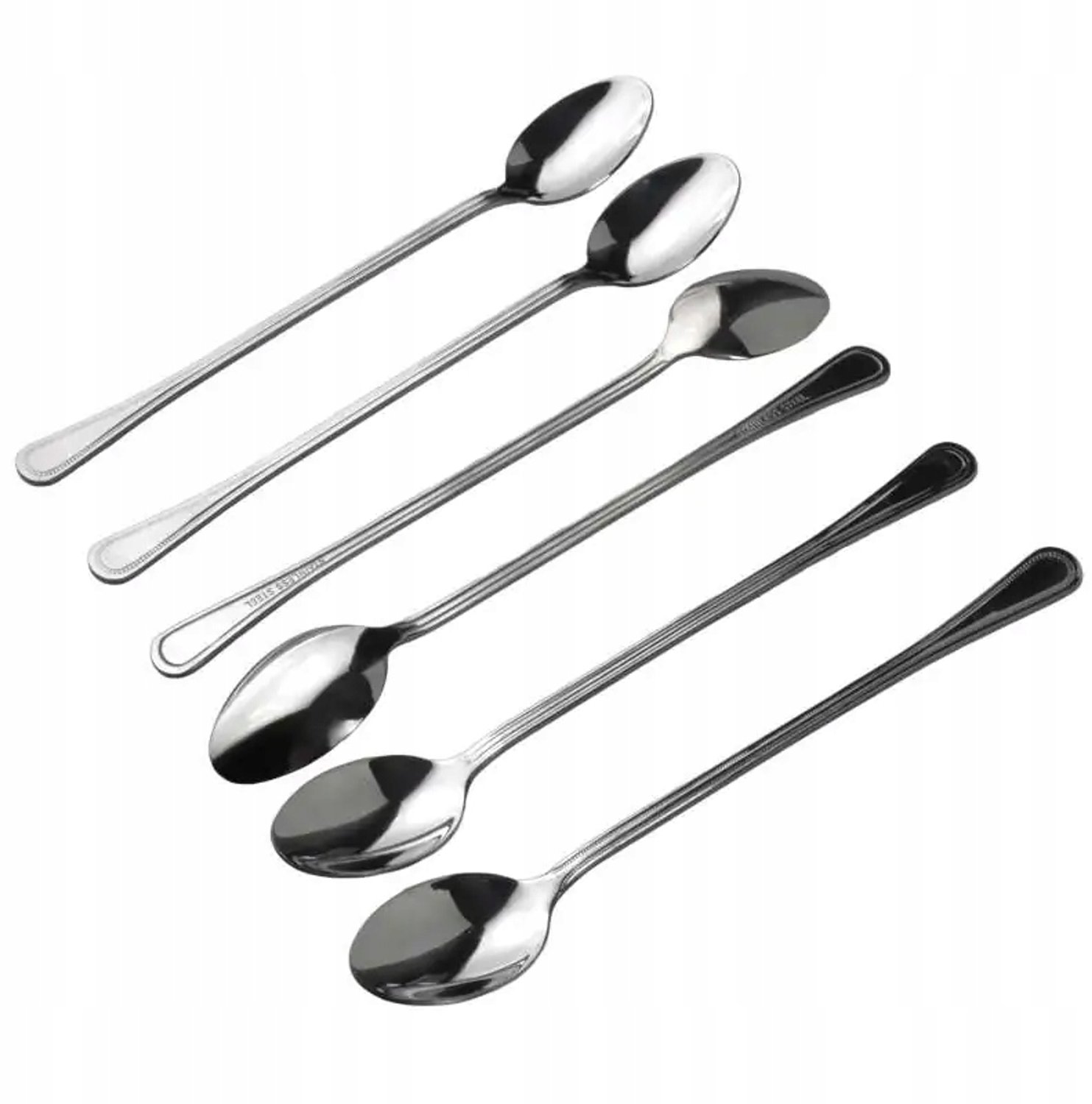 Set van 6 Luxe Latte Lepels - 20cm RVS - Zilver