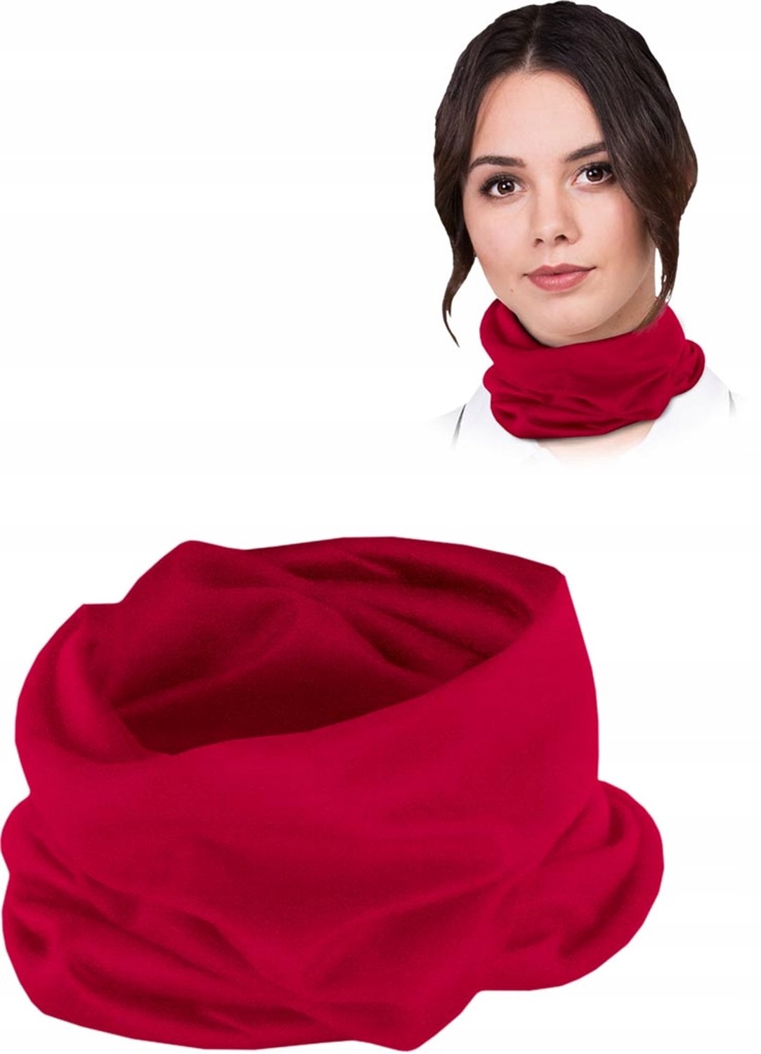 Warme Rode Sjaal/Muts - Reis (50 cm)