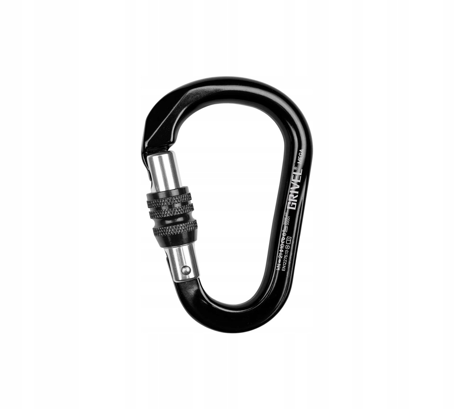 Grivel Mega K6N HMS Karabiner Zwart - Schroefsluiting