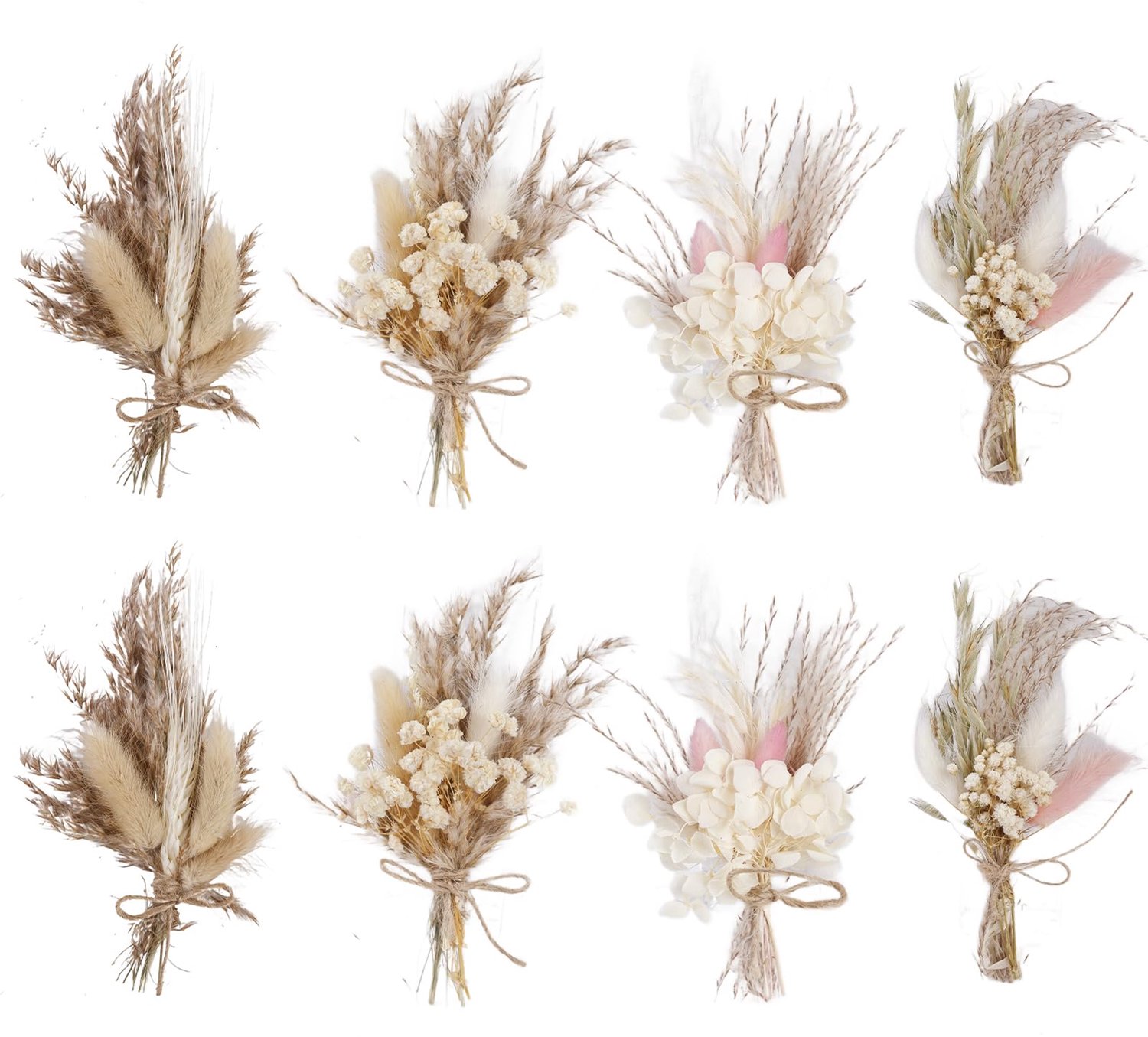 Famanu Mini Gedroogde Bloemen - Perfect voor decoratie en knutselen - Set van 8 natuurlijke bloemen - Onbekende kleur