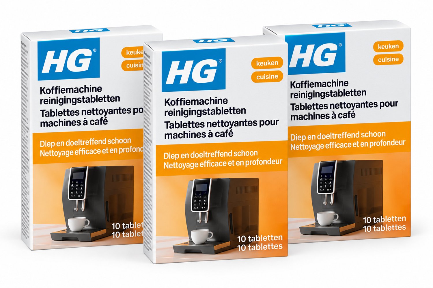 HG Koffiemachine Reinigingstabletten - Voor Volautomatische Koffiemachines - 10 stuks x 3