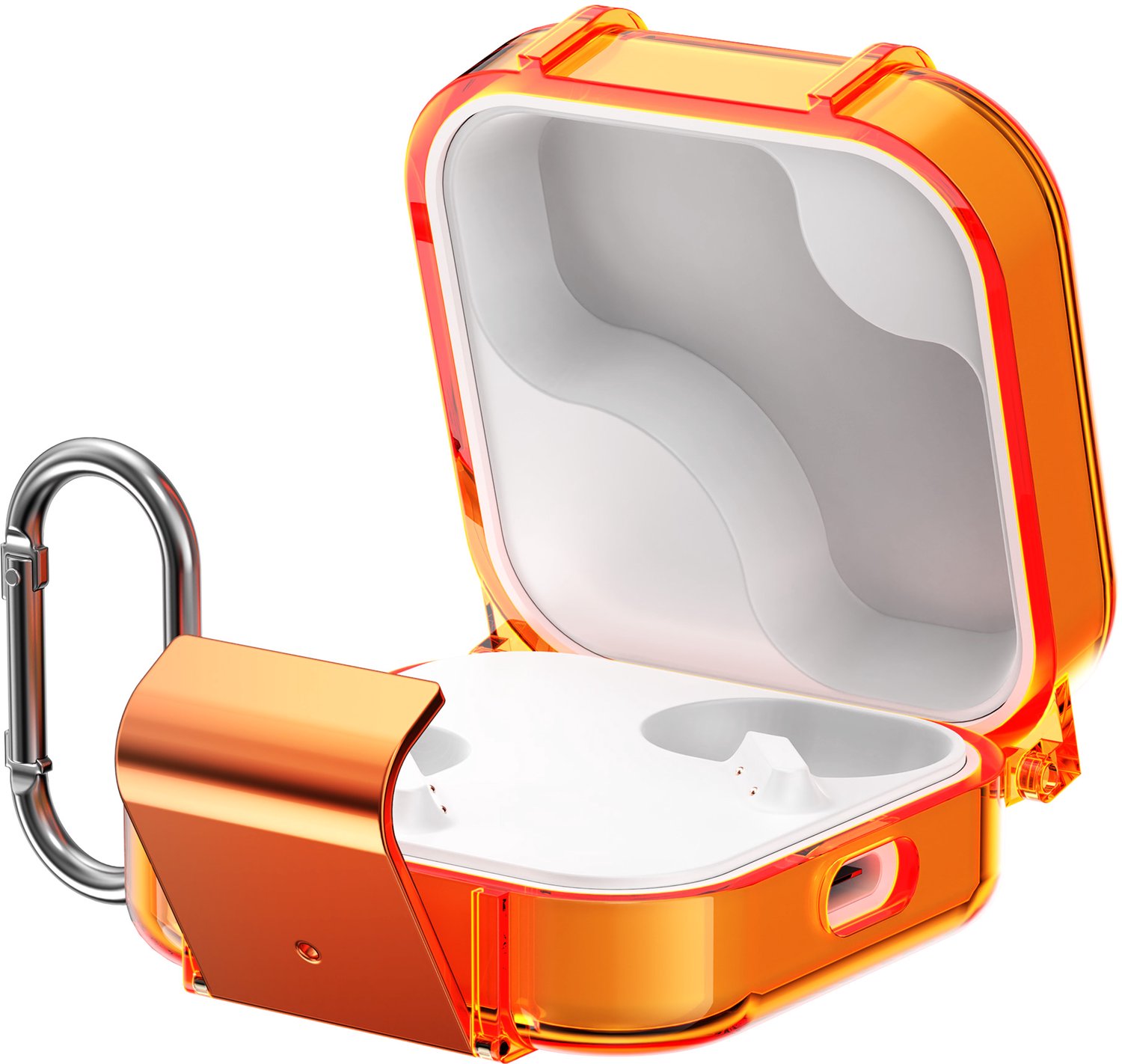 kwmobile Earphones Case for CMF by Nothing Buds Pro 2 / CMF Buds 2 Plus Case - Clear TPU Silicone Earbuds Cover - Orange