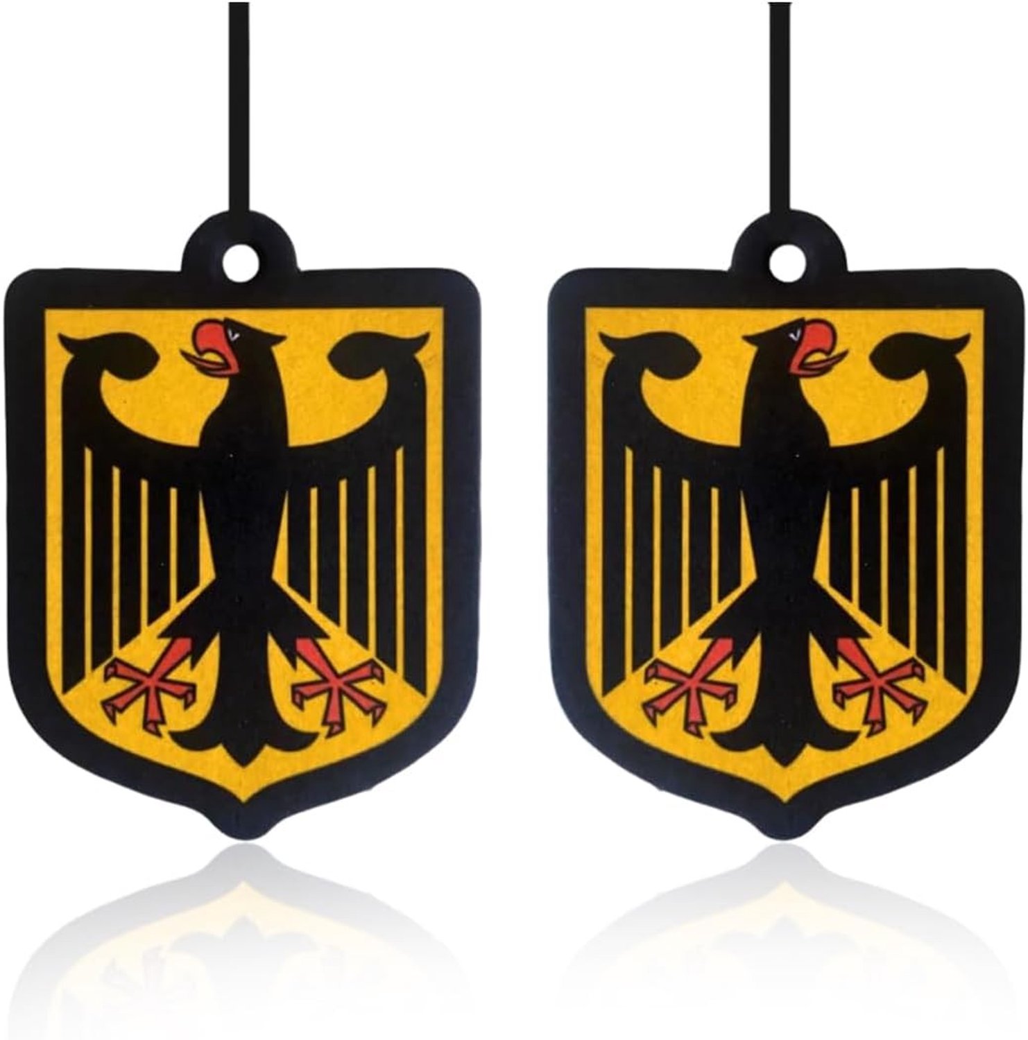 Set van 2 Auto Geurhangers met Duitse Adelaar Motief - Sandelhout en Fruitige Geur voor Achteruitkijkspiegel en Luchtverfrisser
