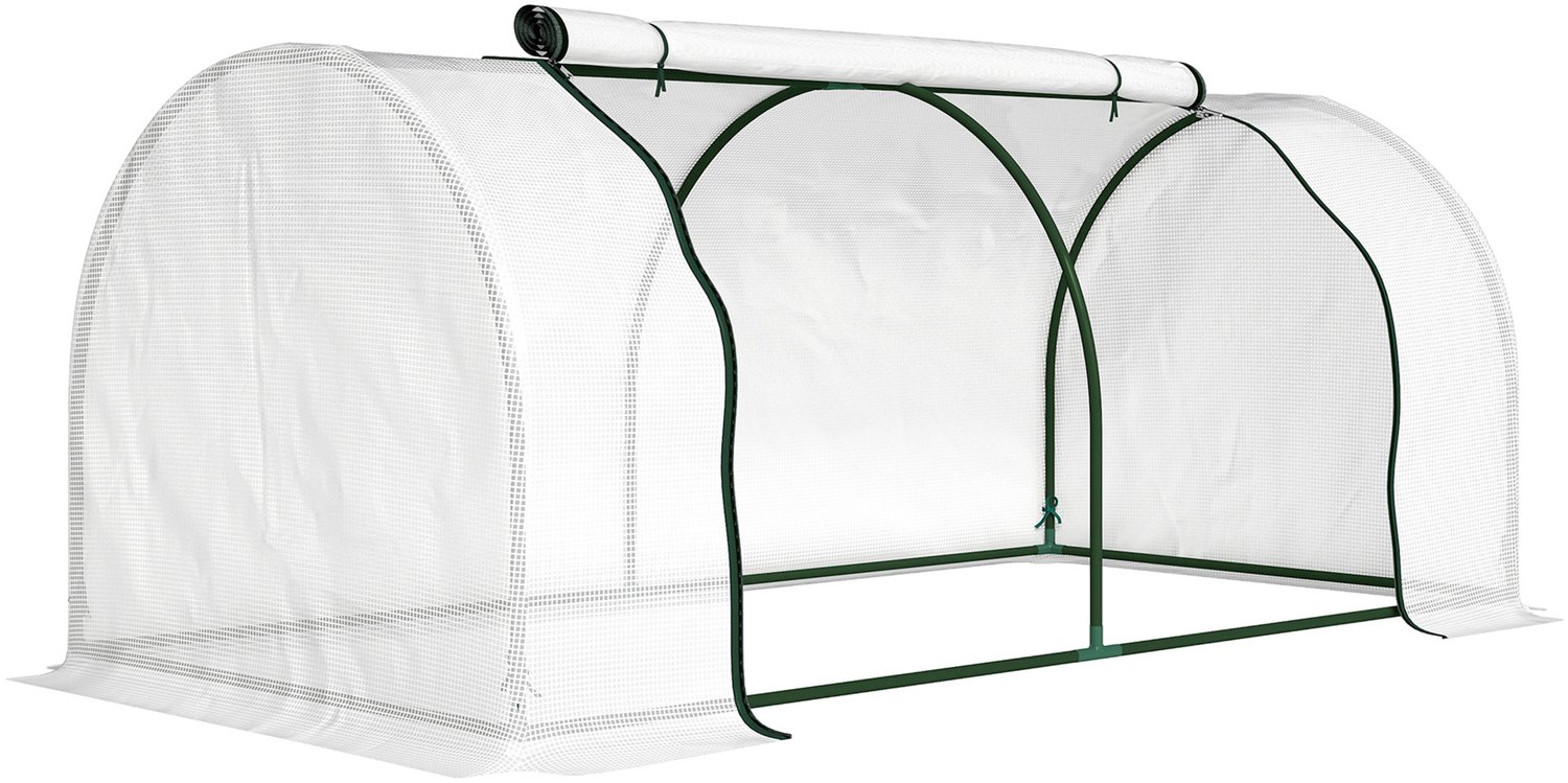 Sunona Foliekas - Met ritsdeur - Stalen frame - 200 x 100 x 80 cm - Wit/Groen
