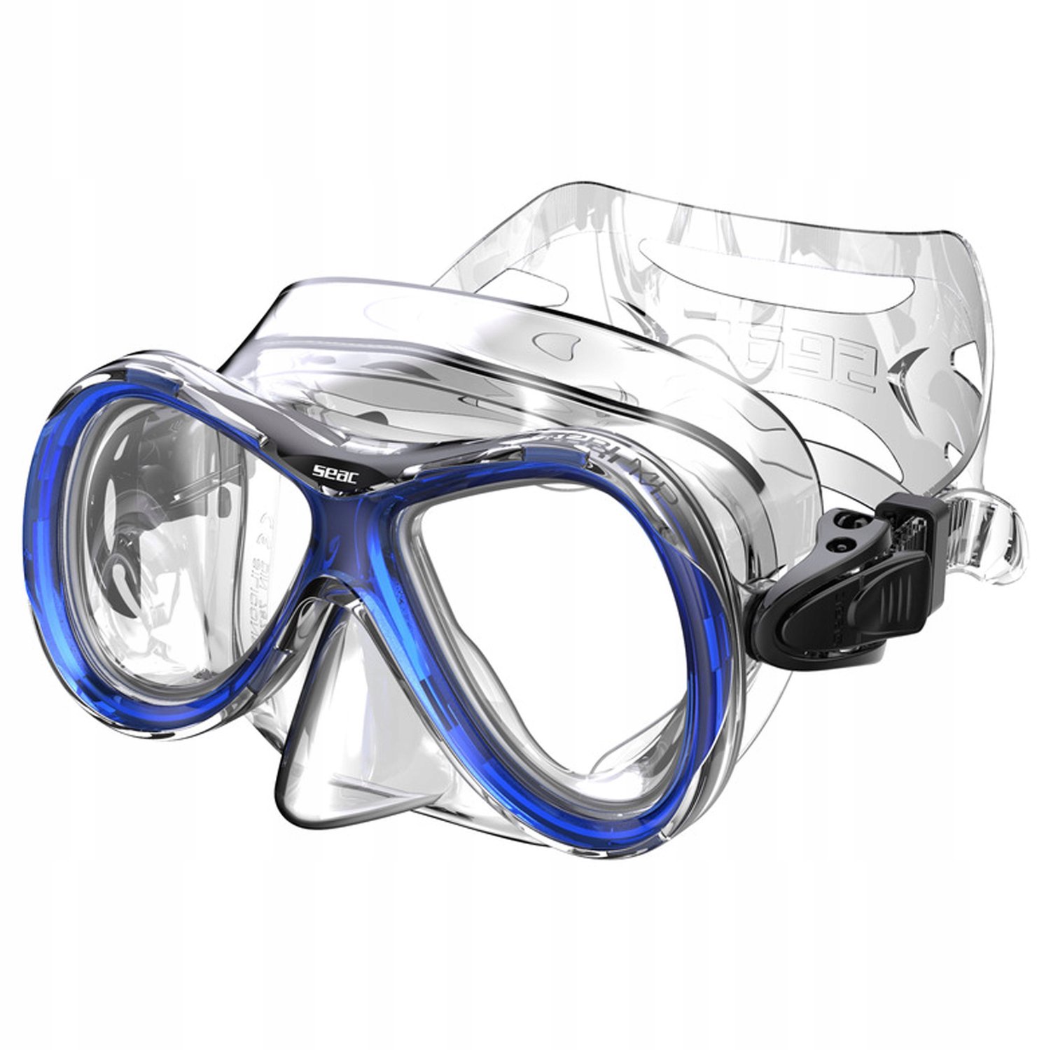 Duikmasker Blauw Transparant Siliconen voor Volwassenen en Jongeren