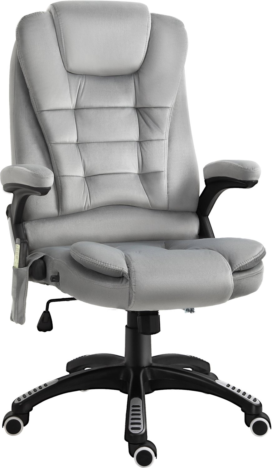 Vinona Bureaustoel met massage- en warmtefunctie - Met verstelbare rugleuning en afstandsbediening - 68 x 72 x 110-120 cm - Grijs