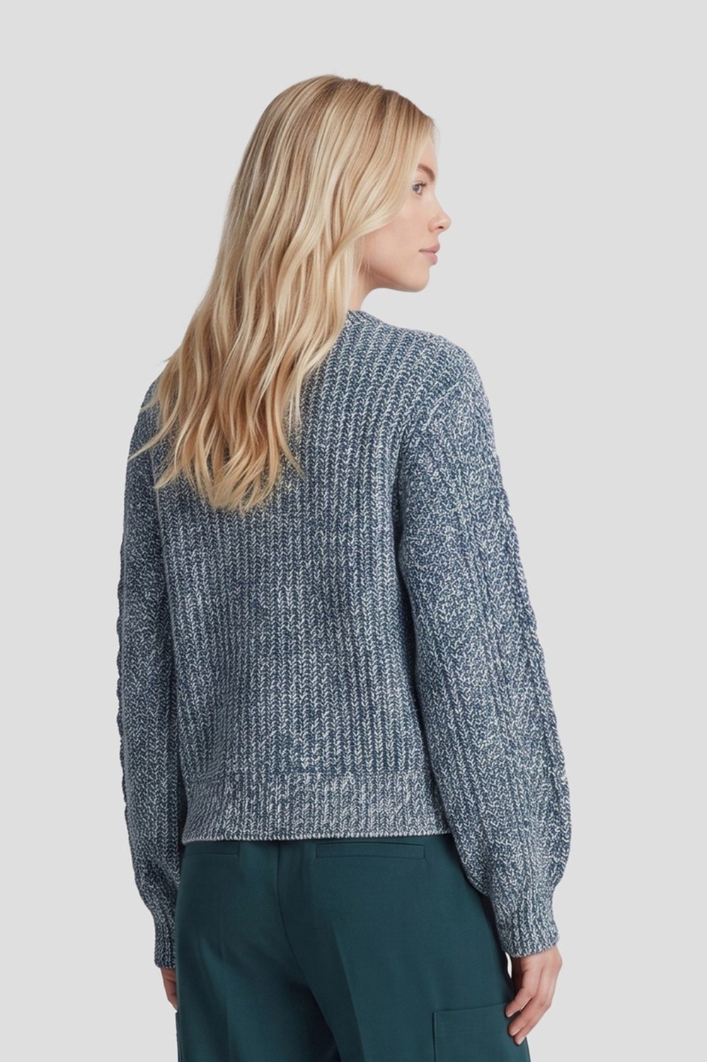 Fluresk Trui Fenni Knit Sweater 26wof12 736402 Azure Green/wood Ash Dames Maat - W38